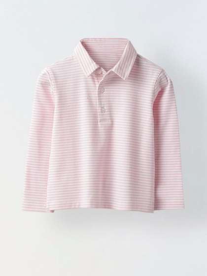 SPUNKIES Boys Striped
                    Polo Collar Cotton T-shirt