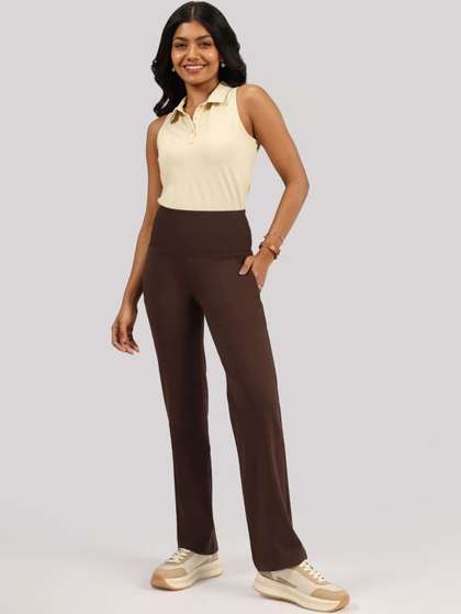 Blissclub Women
                          Straight Fit High-Rise Trousers