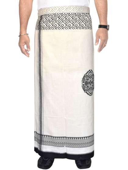 TUNI MANI Men
                          Printed Cotton Dhotis