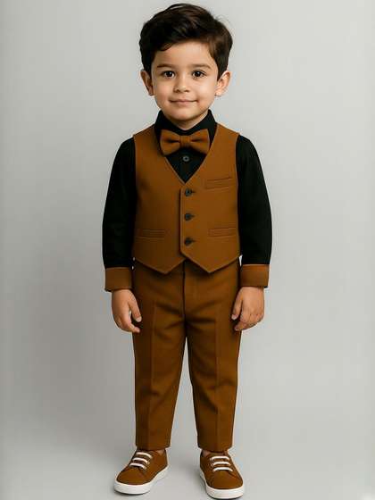 STINITY Boys Pack of 3
                      Pieces Pure Cotton Shirt with Trousers Clothing
                      Set