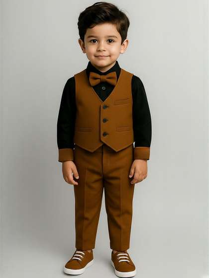 TOGEPI Boys Pure Cotton
                    4 Piece Suit Set