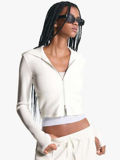 Bershka Soft modal
                        blend zip-up hoodie