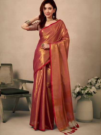 VASTRA-THE FACTORY
                        STORE Woven Design Zari Tissue Saree