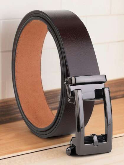 Metronaut Men Textured
                      Leather Formal Belt