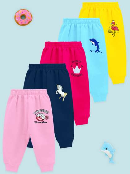 YK Girls Pack of 5
                    Printed Regular Fit Pyjamas