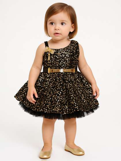 Girls Net Embellished
                    Fit and Flare Dress