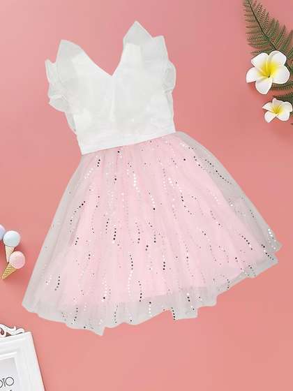 Pantaloons Junior Girls
                    Self Design Embellished V-Neck Fit & Flare
                    Dress