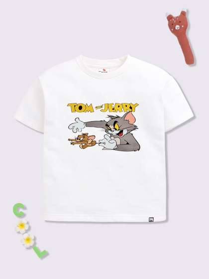 YK X Minute Mirth
                      Girls Tom and Jerry Printed T-shirt