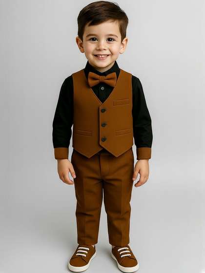 TOGEPI Boys Cotton Blend
                    Shirt & Trousers with Waistcoat