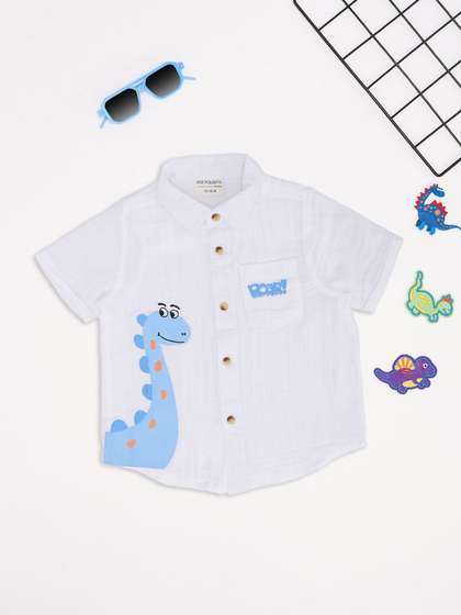 Pantaloons Baby Boys
                    Graphic Printed Spread Collar Pure Cotton Shirt