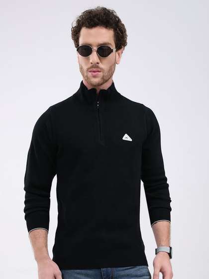 Monte Carlo Mock
                        Neck Pullover With Zip Detail