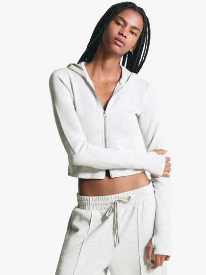 Bershka Soft modal
                        blend zip-up hoodie