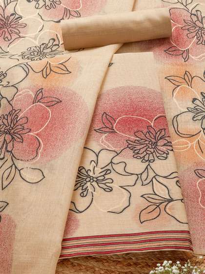 Soch Floral Woven
                        Design Chanderi Unstitched Dress Material