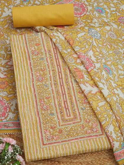 Soch Floral
                          Printed Sequinned Unstitched Dress Material