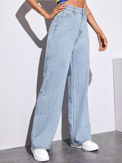 Kotty Women Wide Leg
                        High-Rise Light Fade Stretchable Jeans