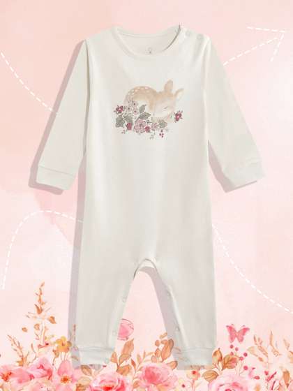 mothercare Infant Girls
                    Floral Printed Pure Cotton Rompers