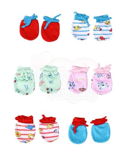 Mom's Darling Kids
                    Unisex 6 Pair Multicolor Organic Cotton Mittens