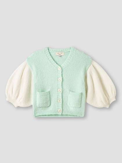 Juniors by Babyshop
                    Girls Colourblocked Textured Cardigan with Long
                    Sleeves