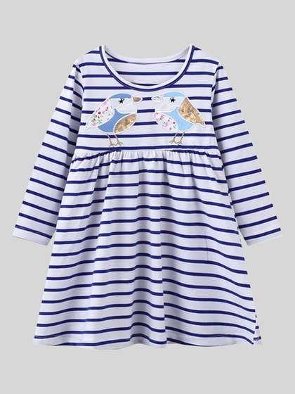 LULU & SKY Girls
                    Striped Knee Length Regular Nightdress