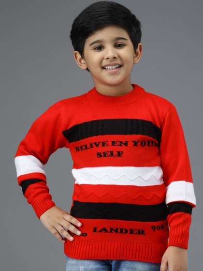 TRENDY WORLD Boys Pack
                    of 2 Scoop Neck Long Sleeves Striped Winter
                    Sweaters
