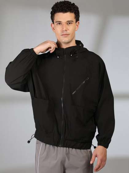 Mast & Harbour
                        Men Hooded Solid Windcheater Tailored Jacket