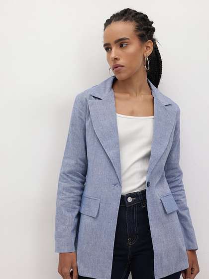R.Code by The
                        Roadster Life Co. Notched Lapel Collar
                        Single-Breasted Blazer