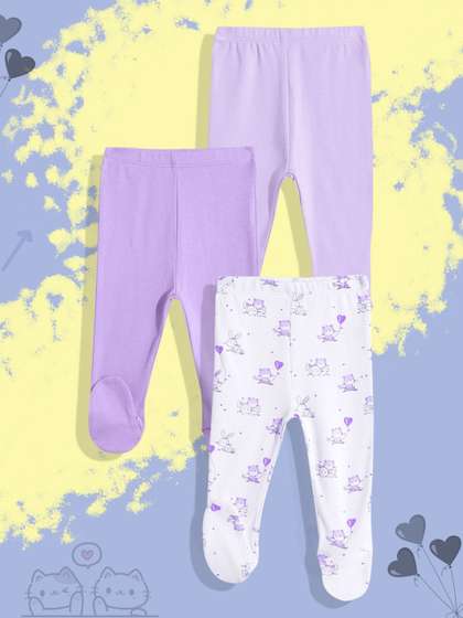 mothercare Infants Pack
                    Of 3 Printed Pure Cotton Leggings