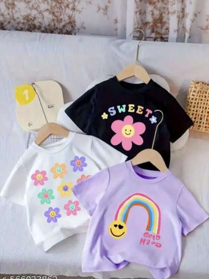 DAMN GUD DG Kids Pack
                      Of 3 Printed Cotton T-shirts