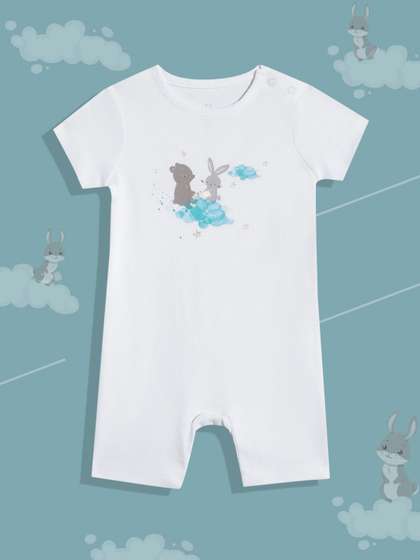 mothercare Infants
                      Graphic Printed Pure Cotton Rompers
