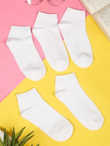 Teakwood Leathers Men
                    Pack Of 5 Pure Cotton Ankle Length Socks