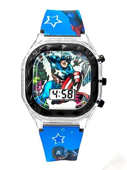Time Up Kids Captain
                      America Printed Dial & Textured Straps Digital
                      Watch NGLOW-CAP1