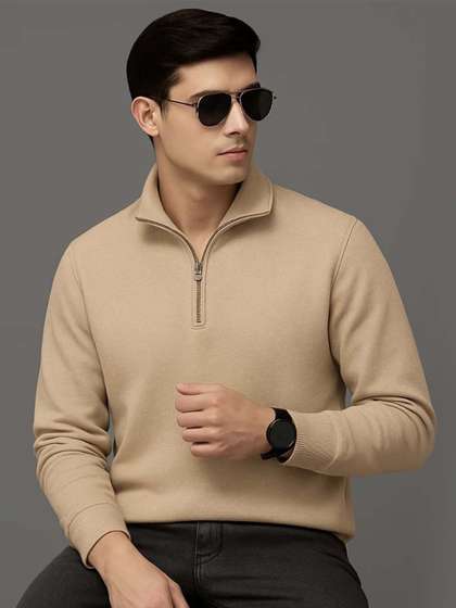 Organic Chics Men
                        Therma-Fit Half Zipper Cotton Sweatshirt