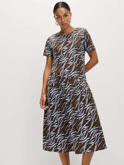 Marks & Spencer
                        Pure Cotton Animal Print Midi T-Shirt Dress