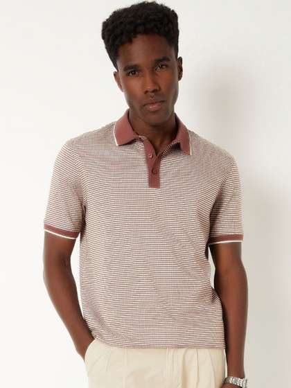 max Men Checked Cotton T-shirt