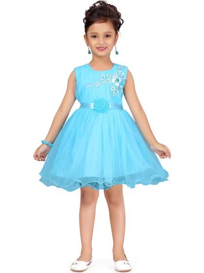 Muhuratam Girls Nylon
                    Fit and Flare Dresses