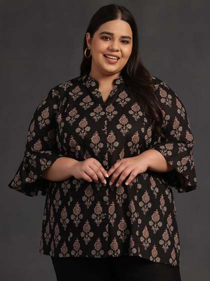 EXTRA LOVE BY LIBAS
                        Floral Printed Panelled Kurti