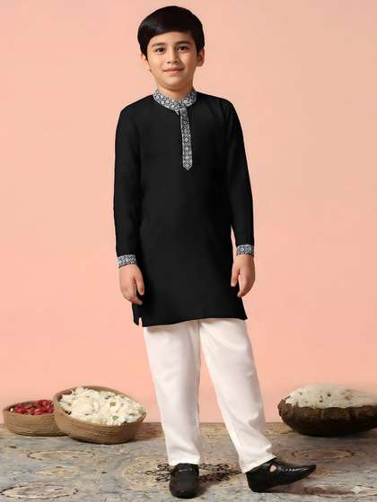 BAESD Boys Ethnic Motifs
                    Printed Mandarin Collar Kurta & Pyjama