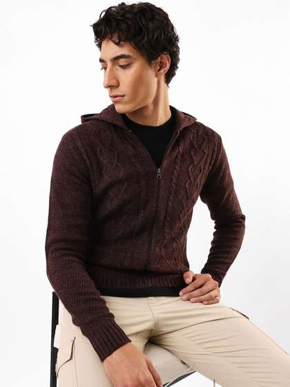 Price History of Dennis Lingo Men Cable Knit Hooded Front-Open