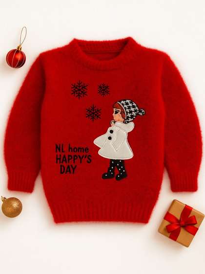 Rebiva Kids Woollen
                      Pullover with Fuzzy Detail
