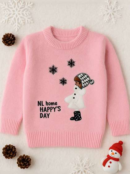 Rebiva Kids Woollen
                      Pullover with Fuzzy Detail