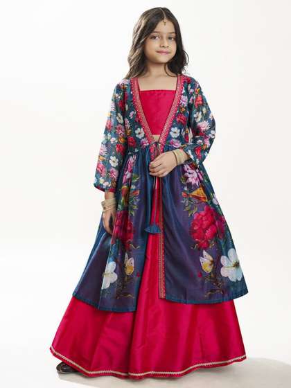 Bitiya by Bhama
                        Girls Floral Printed Ready to Wear Lehenga &
                        Choli Set