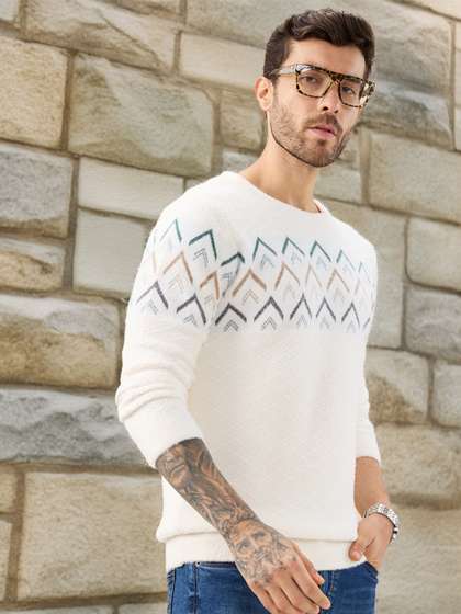 Status Quo Chevron
                        Printed Pullover Sweater