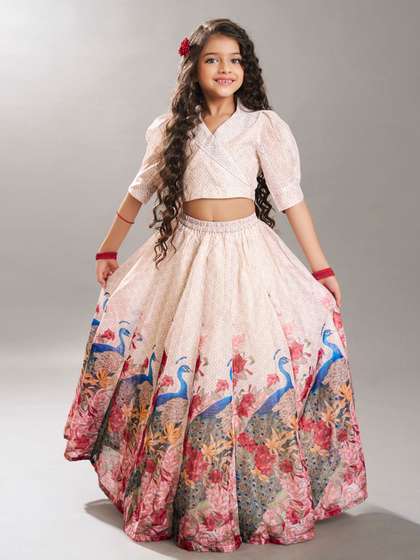 Bitiya by Bhama
                          Girls Digital Peacock Printed Ready to Wear
                          Lehenga & Choli