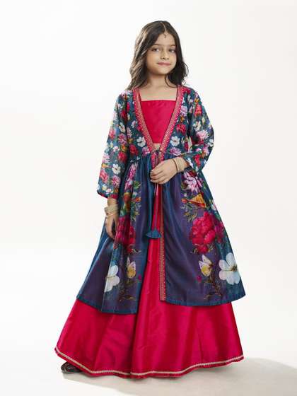 Bitiya by Bhama Girls
                    Embroidered Thread Work Ready to Wear Lehenga &
                    Choli With Jacket