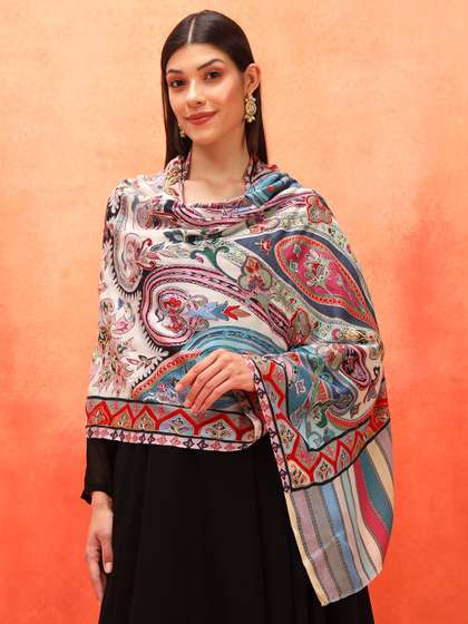 Pashmoda Ethnic
                        Motifs Embroidered Shawl