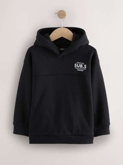 NEXT Boys Typography
                    Printed Hooded Sweatshirt