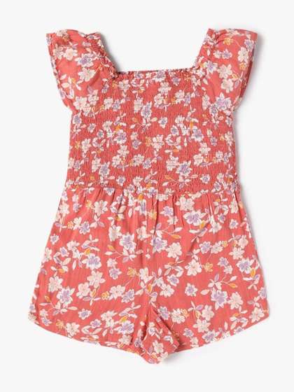 GAP Girls Floral Printed
                    Square Neck Jumpsuit