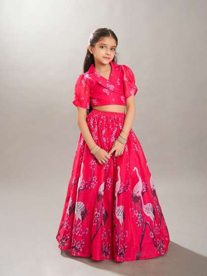 Bitiya by Bhama
                          Girls Digital Printed Ready to Wear Lehenga
                          & Choli
