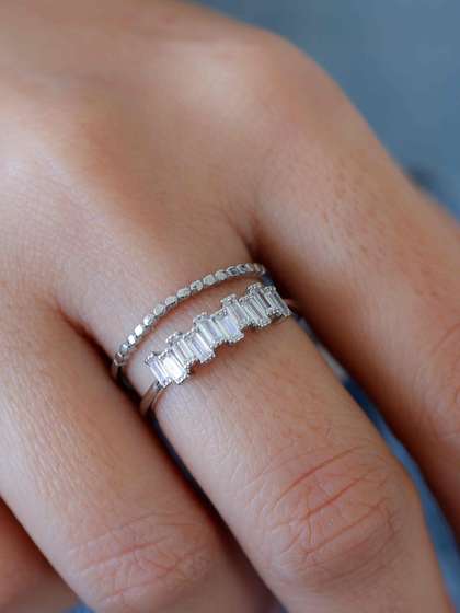 LOLO LePA Women
                          Silver-Plated Stainless Steel American Diamond
                          Frankie Ring