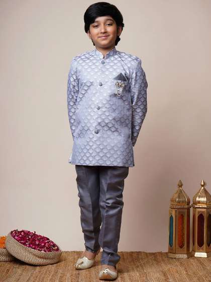BT DEZINES Boys
                        Jacquard Scallop Motifs Sherwani